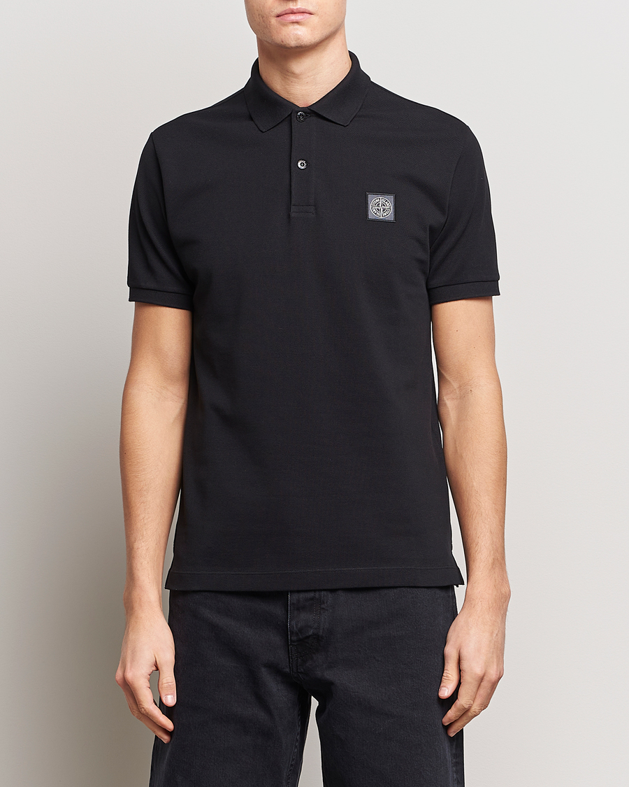 Herre |  | Stone Island | Organic Cotton Polo Black