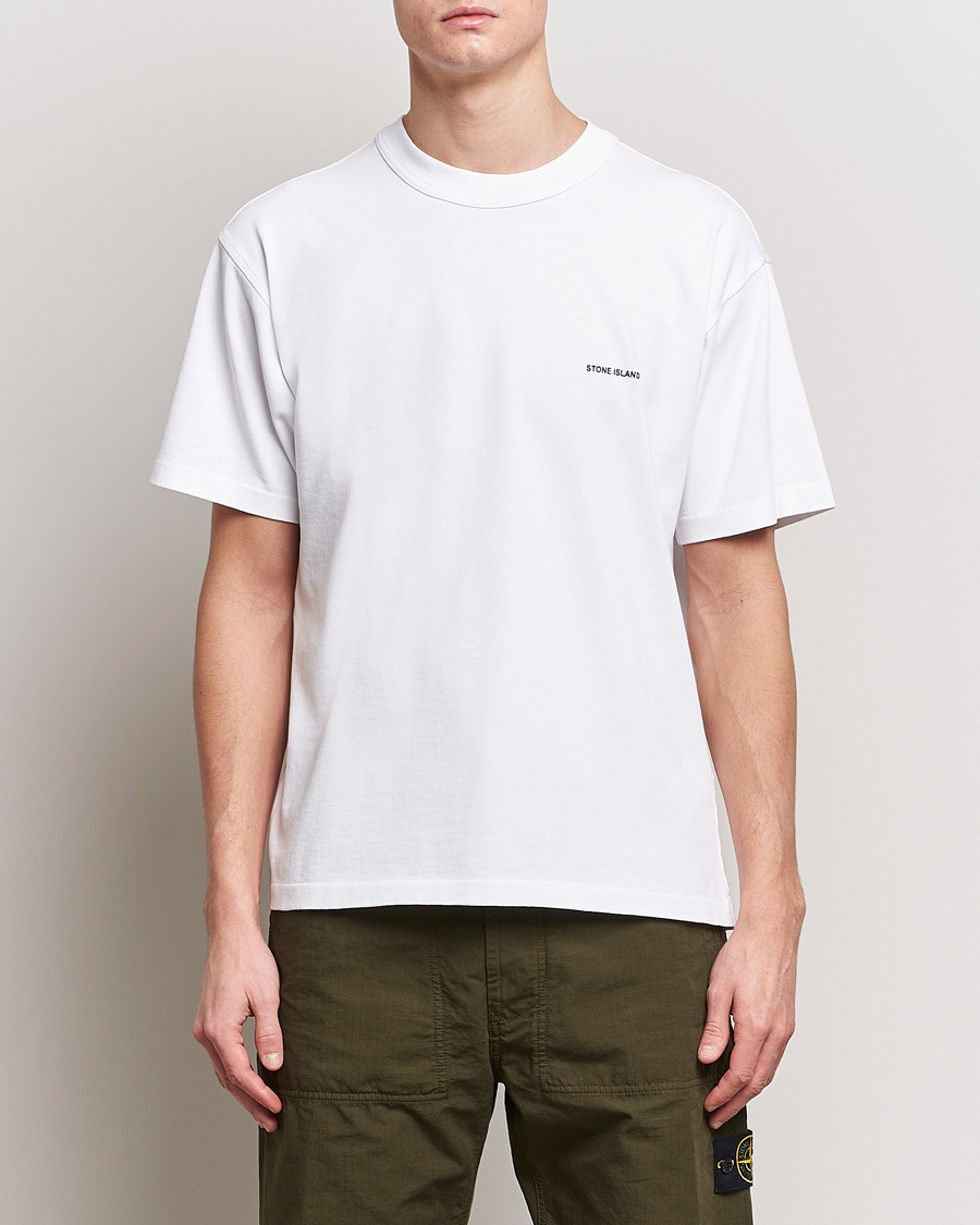 Herre |  | Stone Island | Cotton Jersey Small Logo T-Shirt White