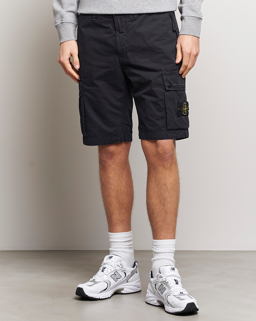 Herre | Shorts | Stone Island | Brushed Cotton Canvas Cargo Shorts Navy Blue