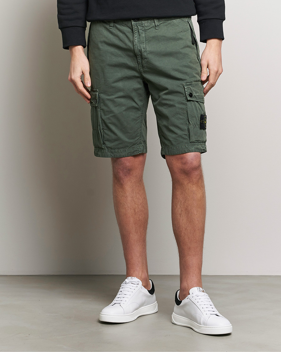 Men | Stone Island | Stone Island | Brushed Cotton Canvas Cargo Shorts Musk