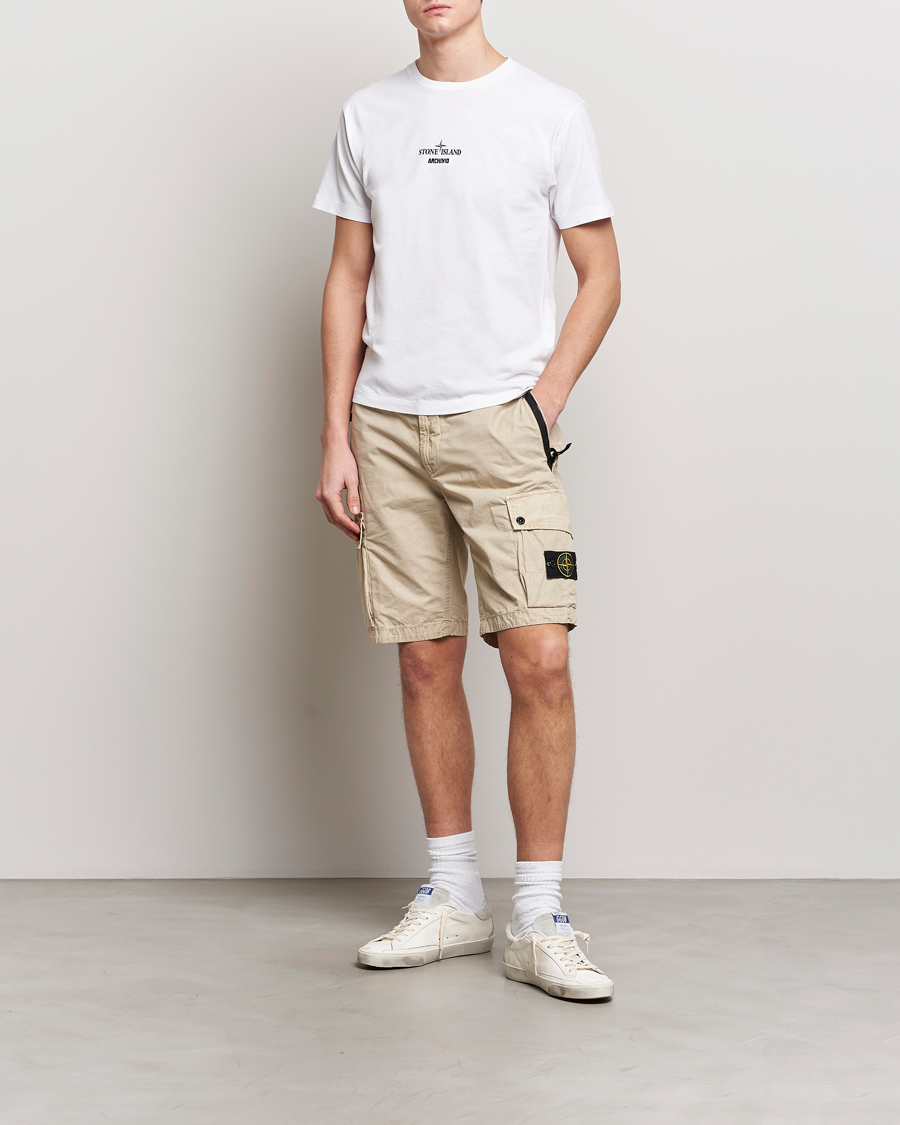 Herre | Shorts | Stone Island | Brushed Cotton Canvas Cargo Shorts Sand