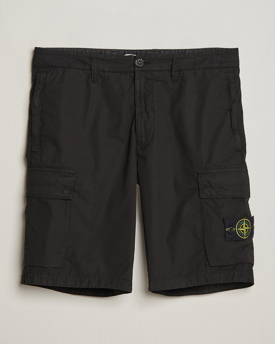 Herre | Shorts | Stone Island | Stretch Cotton Tela Regular Fit Cargo Shorts Black