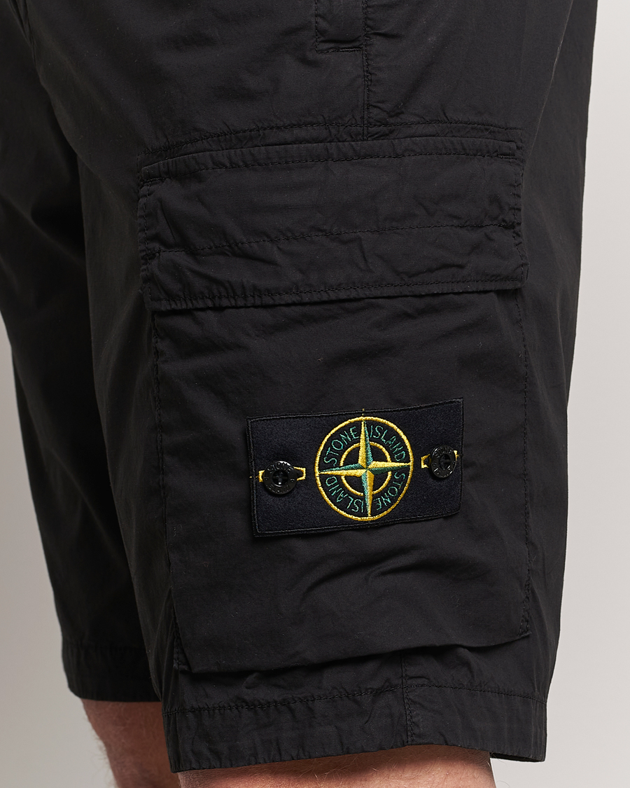 Herre | Shorts | Stone Island | Stretch Cotton Tela Regular Fit Cargo Shorts Black