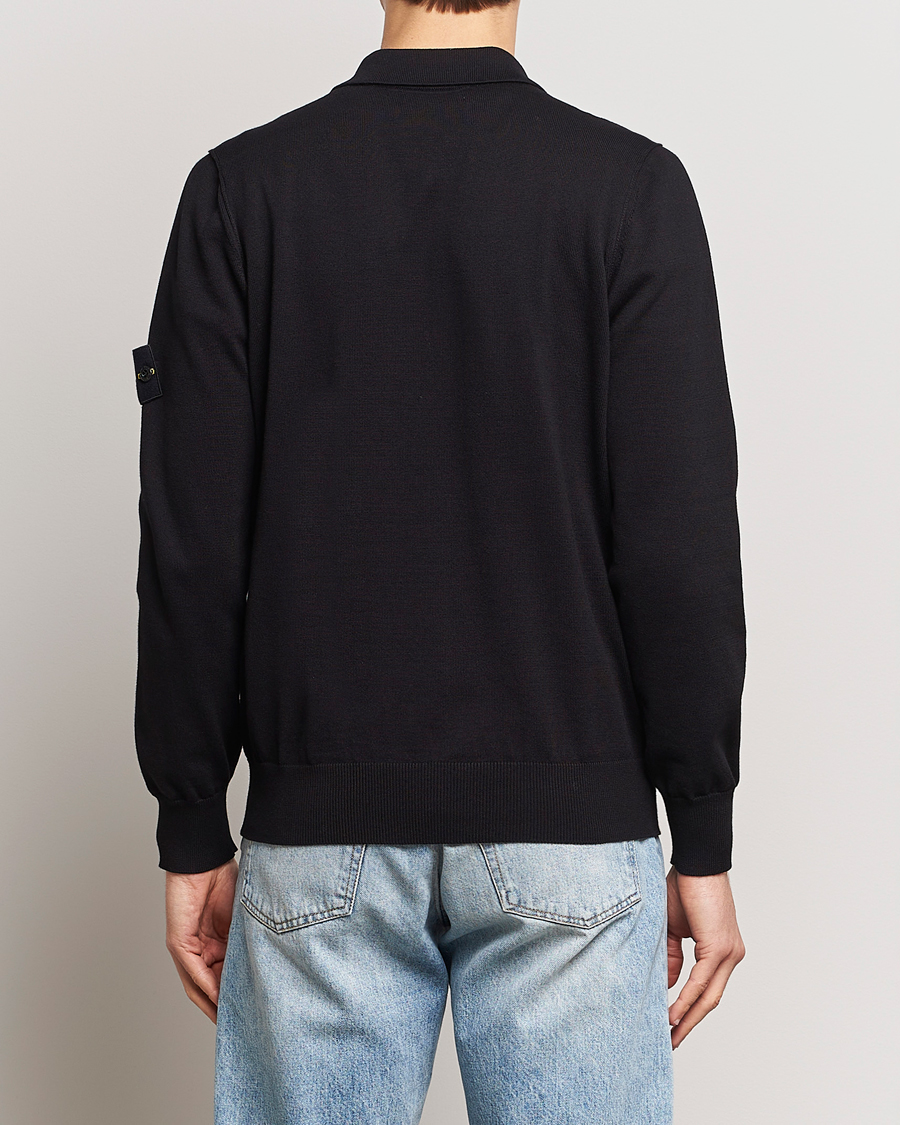 Herre | Trøjer | Stone Island | Organic Cotton Half Zip Poloshirt Black