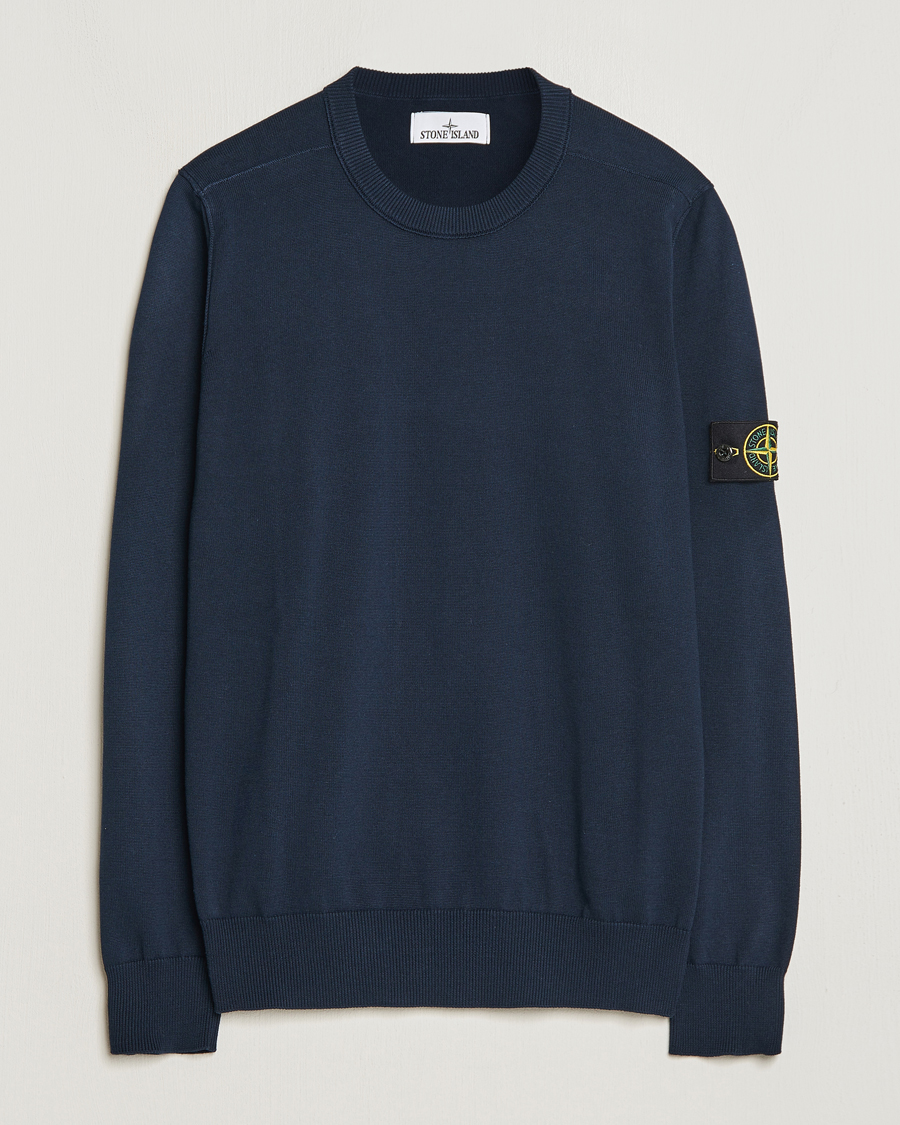 Herre | Trøjer | Stone Island | Soft Organic Cotton Crew Neck Navy Blue
