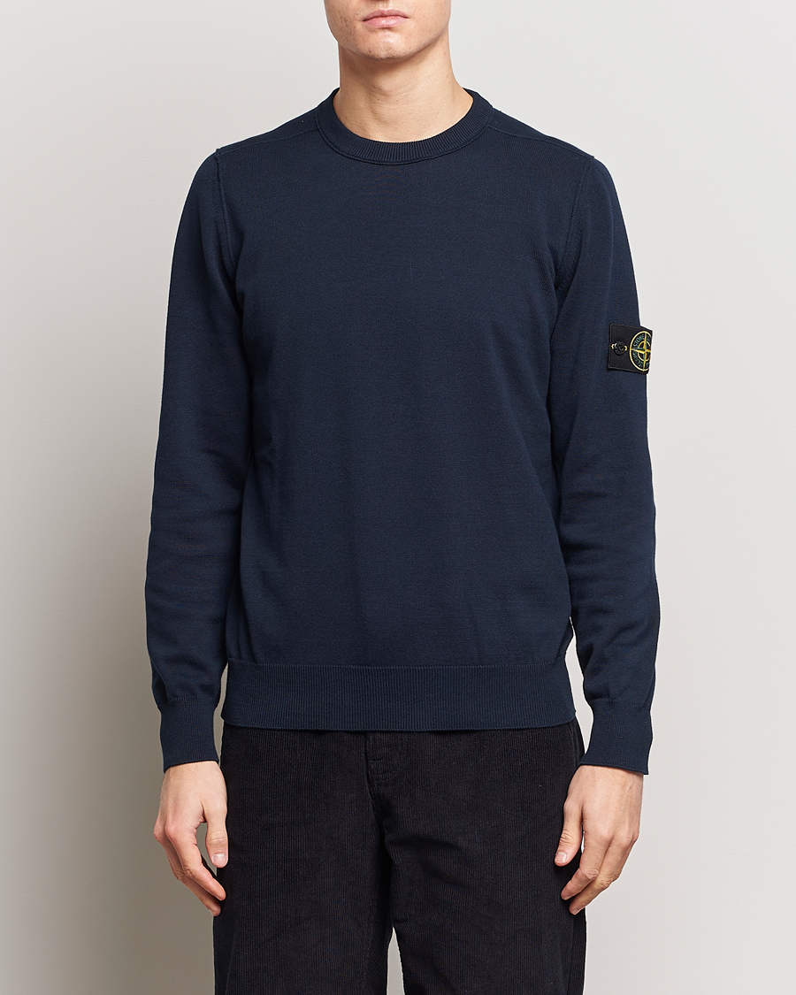 Herre | Trøjer | Stone Island | Soft Organic Cotton Crew Neck Navy Blue
