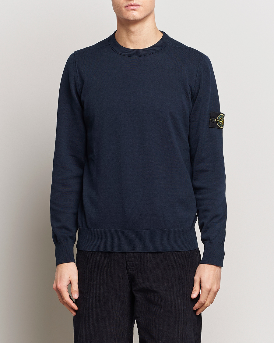 Herre | Pullovers med rund hals | Stone Island | Soft Organic Cotton Crew Neck Navy Blue