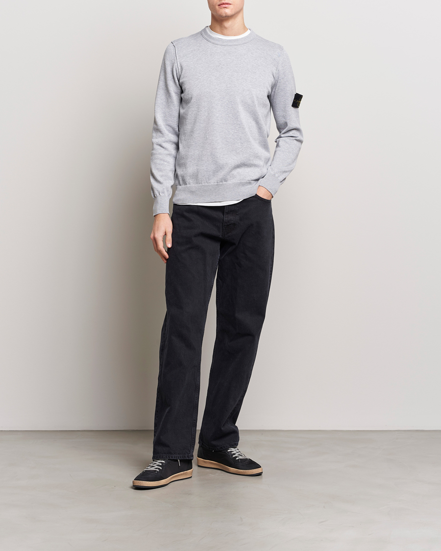 Herre | Trøjer | Stone Island | Soft Organic Cotton Crew Neck Dark Grey Melange
