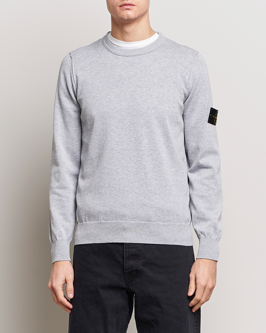 Herre | Trøjer | Stone Island | Soft Organic Cotton Crew Neck Dark Grey Melange