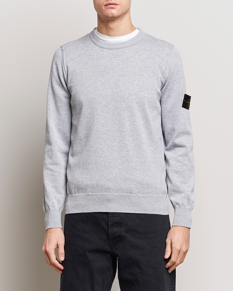 Herre | Pullovers med rund hals | Stone Island | Soft Organic Cotton Crew Neck Dark Grey Melange