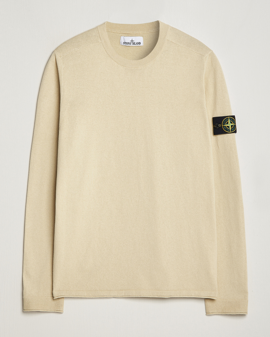 Herre | Trøjer | Stone Island | Raw Hand Organic Cotton Crew Neck Natural Beige