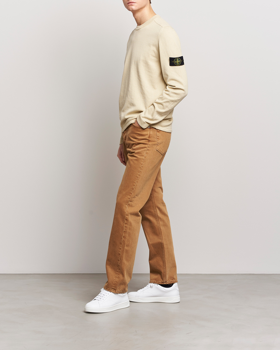 Herre | Trøjer | Stone Island | Raw Hand Organic Cotton Crew Neck Natural Beige