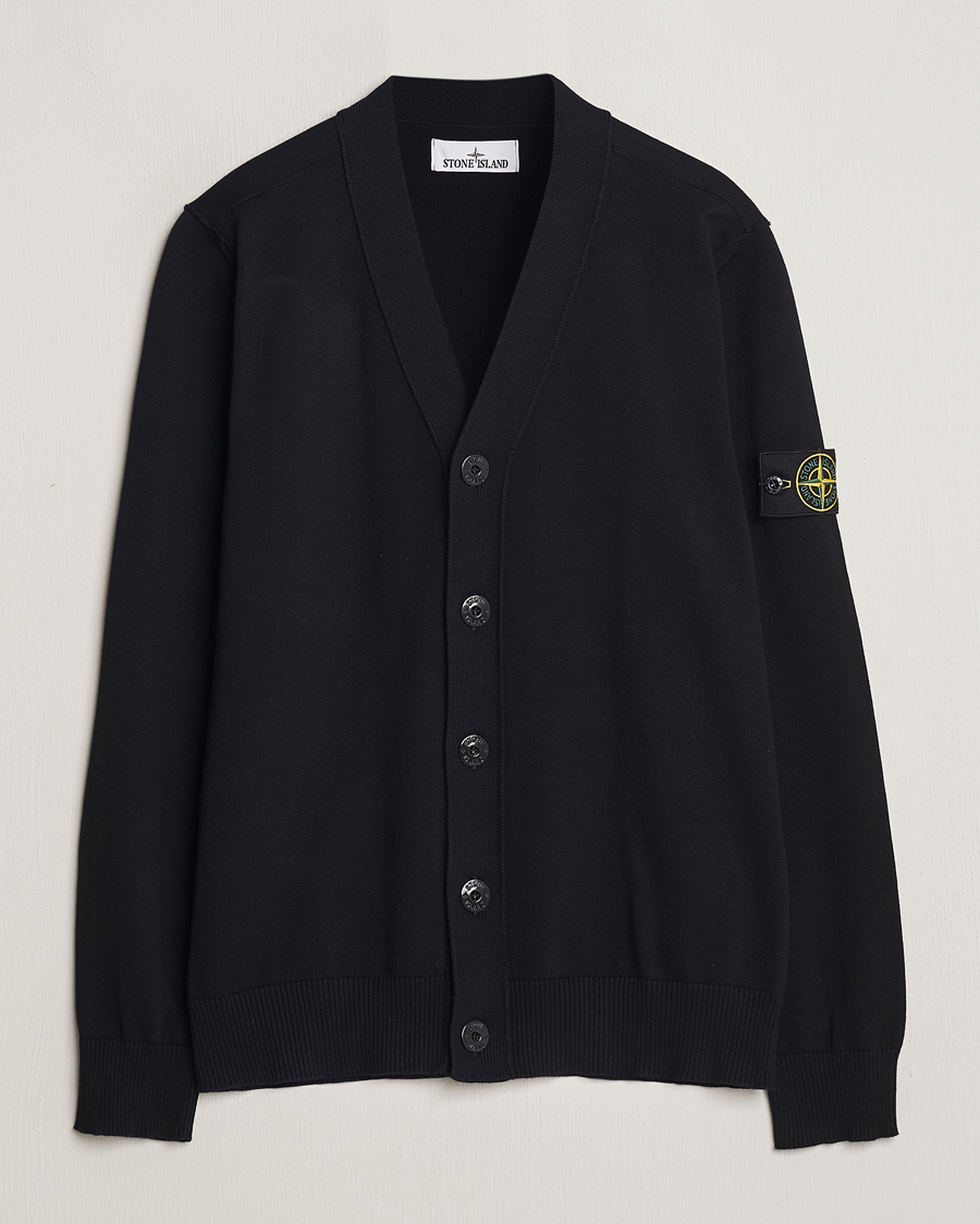 Herre | Trøjer | Stone Island | Soft Organic Cotton Cardigan Black
