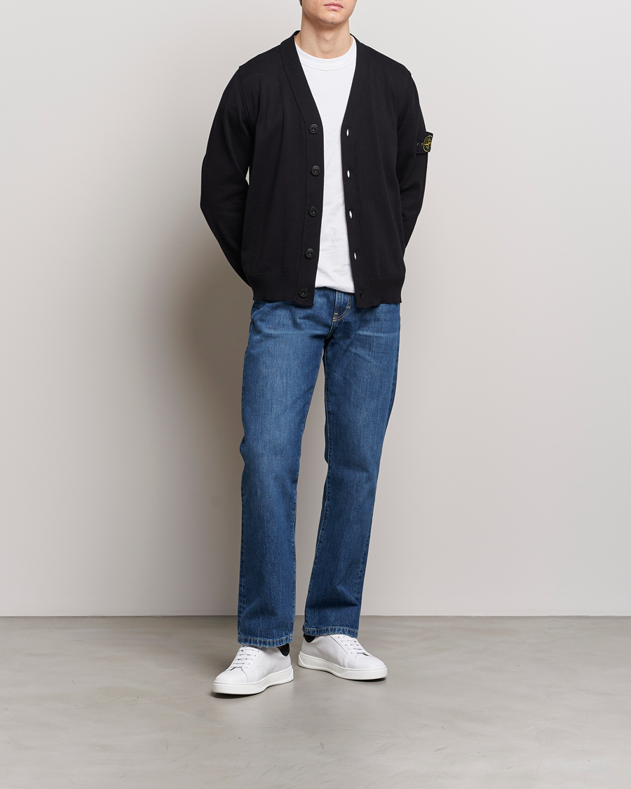 Herre | Trøjer | Stone Island | Soft Organic Cotton Cardigan Black