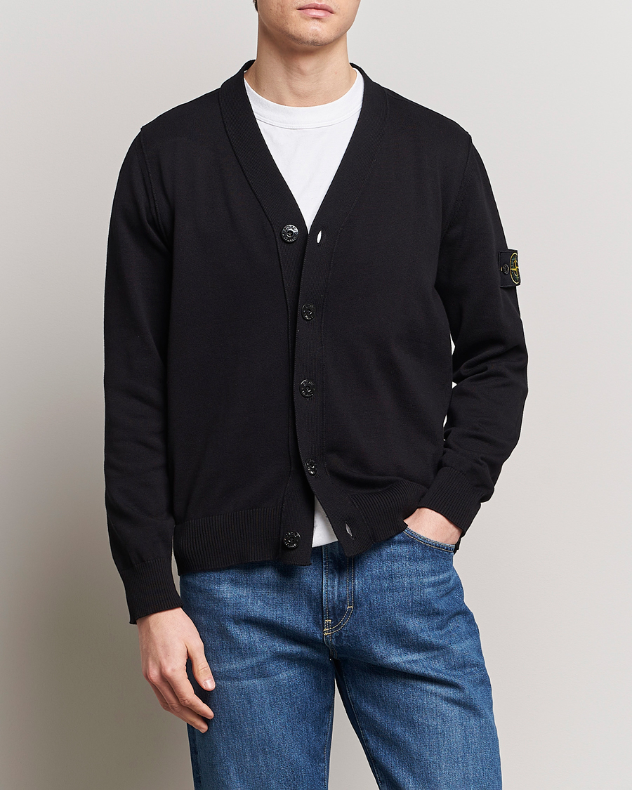 Herre | Tøj | Stone Island | Soft Organic Cotton Cardigan Black