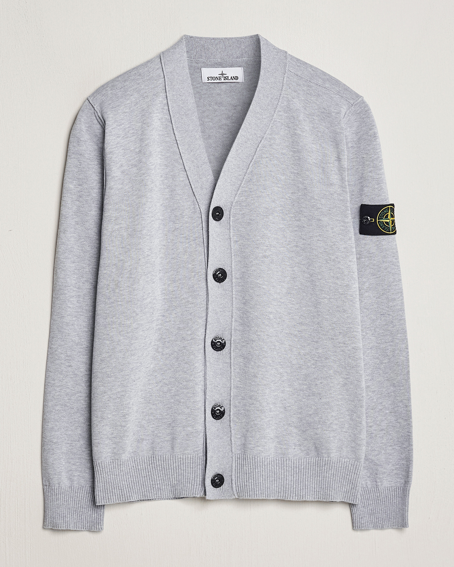 Herre | Trøjer | Stone Island | Soft Organic Cotton Cardigan Dark Grey Melange