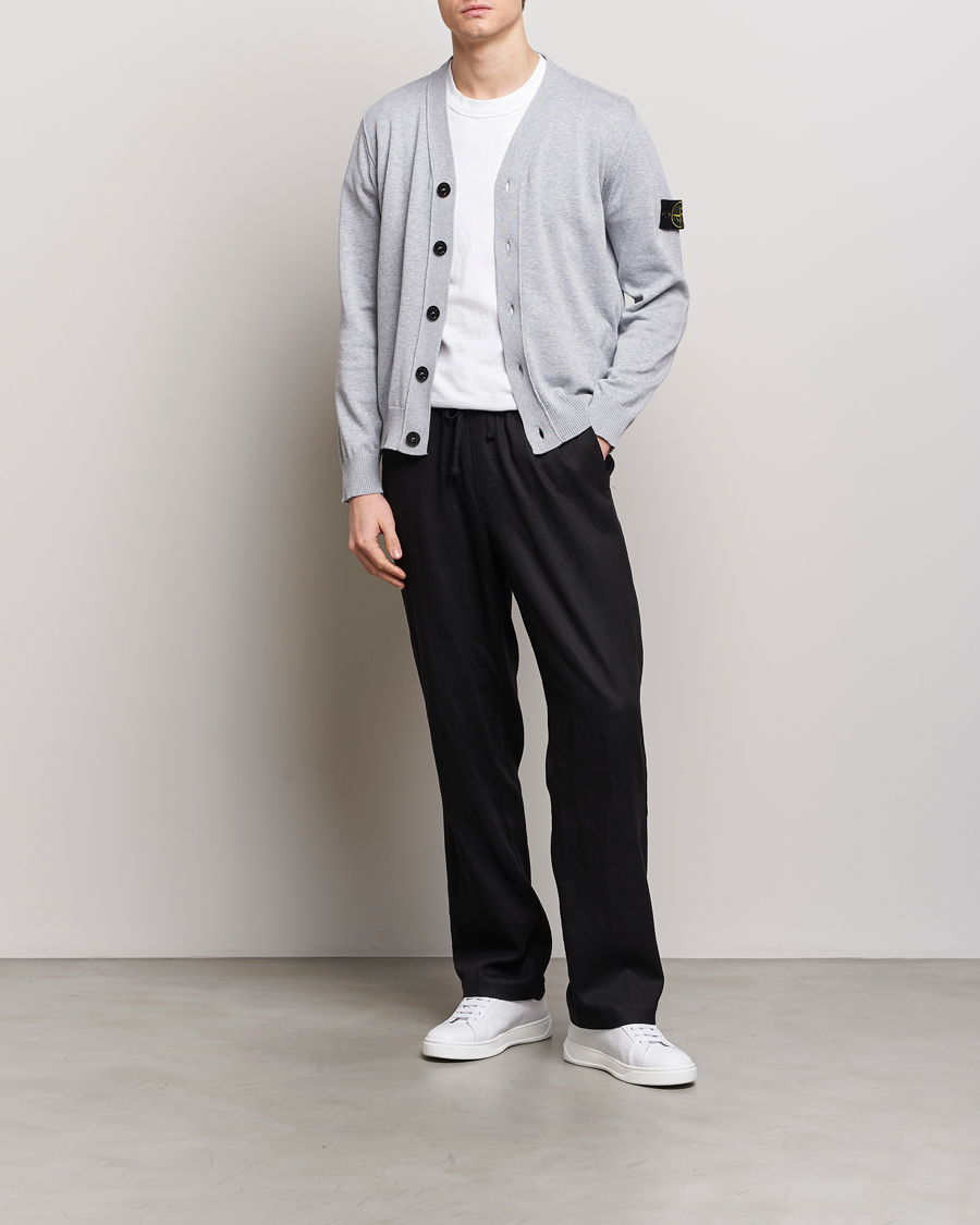 Herre | Trøjer | Stone Island | Soft Organic Cotton Cardigan Dark Grey Melange