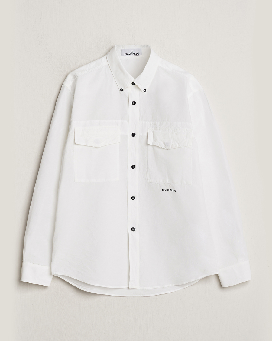 Herre | Skjorter | Stone Island | Cotton/Hemp Pocket Overshirt White