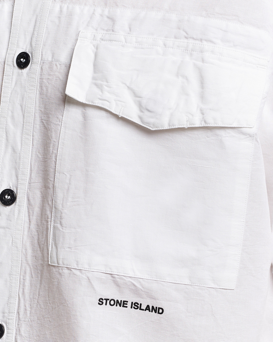 Herre | Skjorter | Stone Island | Cotton/Hemp Pocket Overshirt White