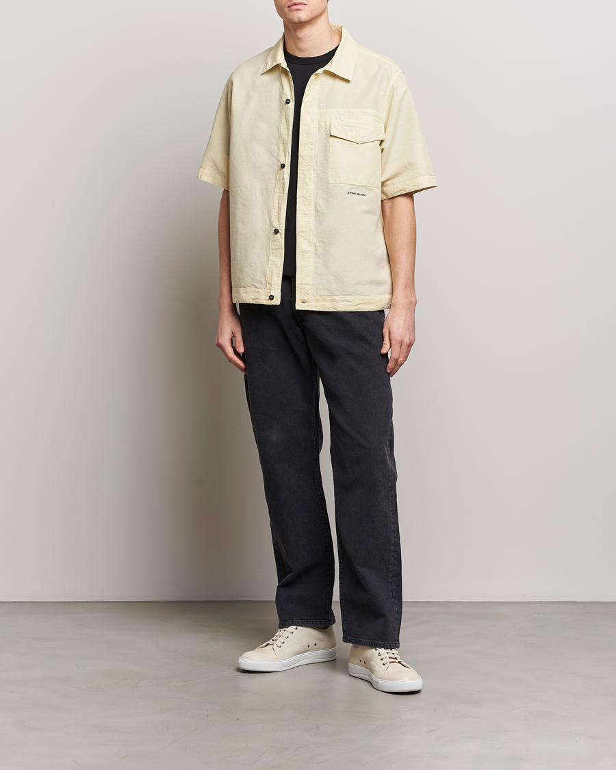 Herre | Skjorter | Stone Island | Cotton/Hemp Short Sleeve Shirts Beige