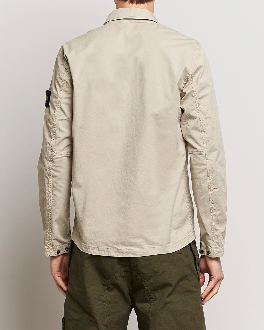 Herre | Skjorter | Stone Island | Cotton Twill Stretch Zip Overshirt Sand