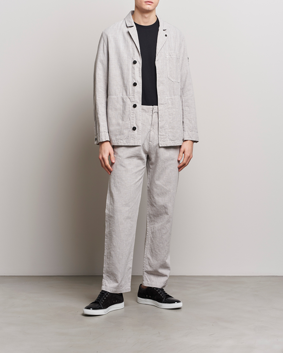 Herr | Kostymer | Stone Island | Linen Nylon Relaxed Suit Dove Grey