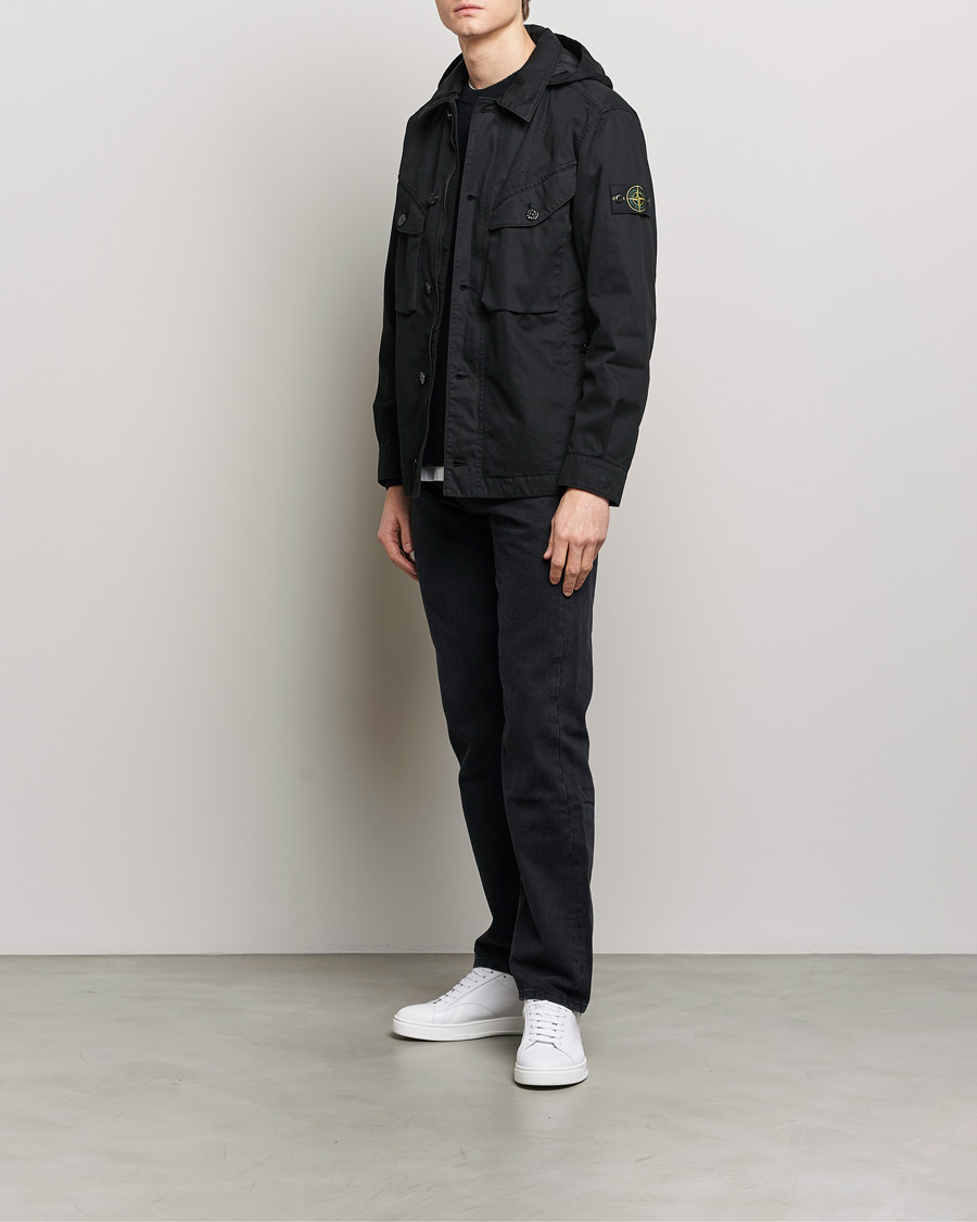 Herre | Jakker | Stone Island | Bio Rasso TC Cotton Hooded Jacket Black