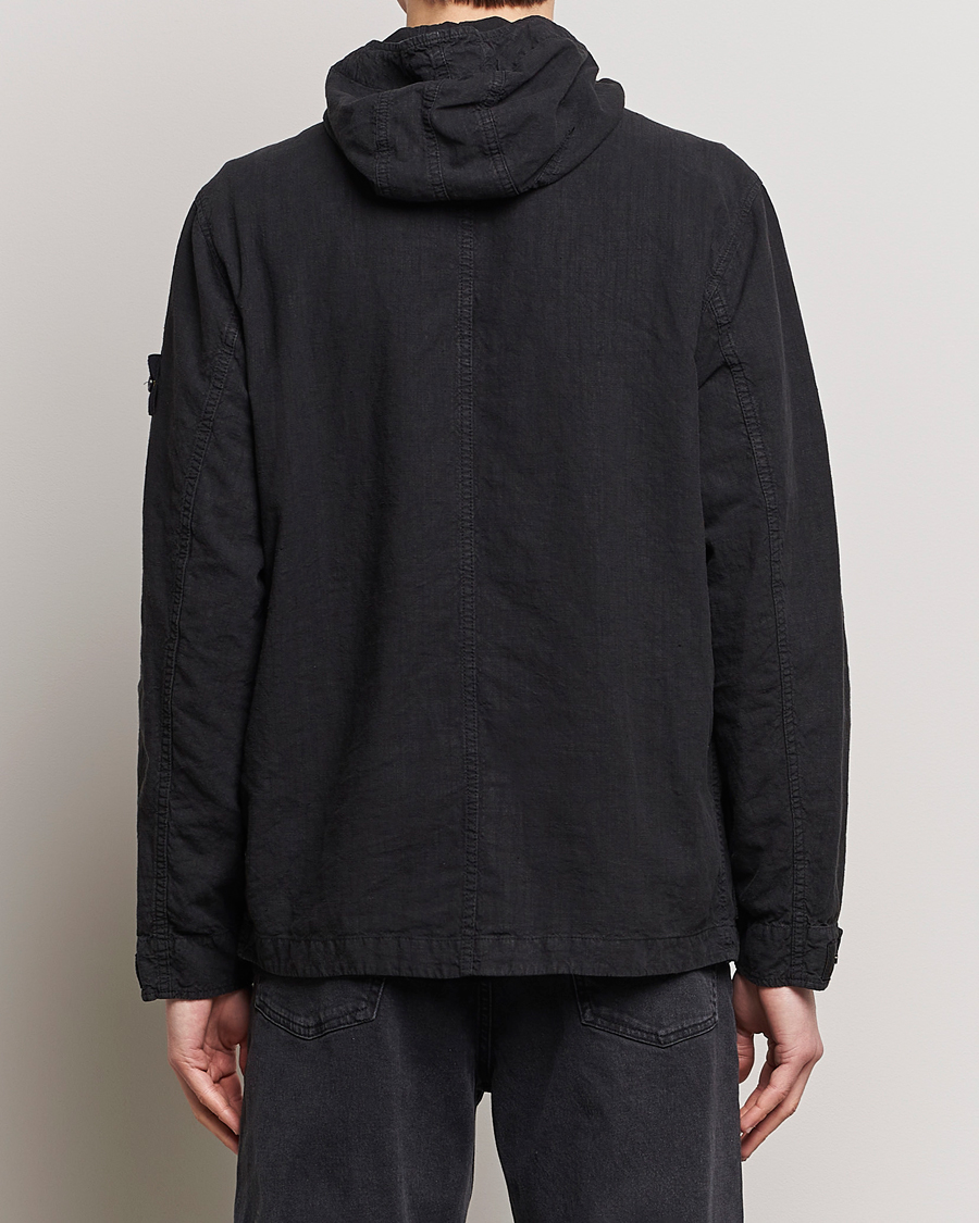 Herre | Jakker | Stone Island | Linen Nylon Hooded Jacket Black