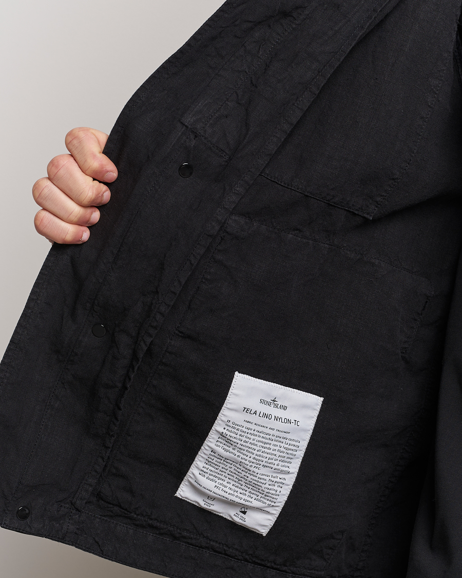 Herre | Jakker | Stone Island | Linen Nylon Hooded Jacket Black