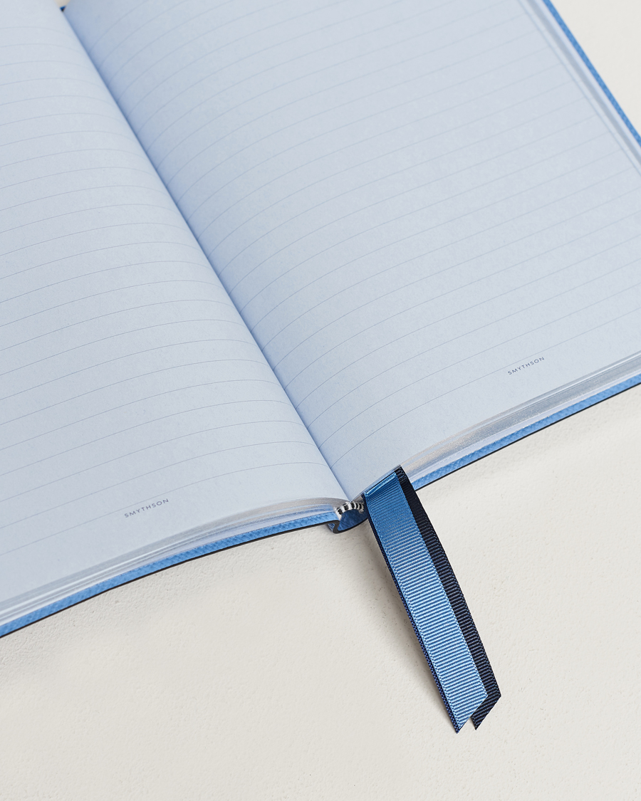 Herre | Smythson Soho Notebook Ribbon Stripe Nile Blue | Smythson | Soho Notebook Ribbon Stripe Nile Blue