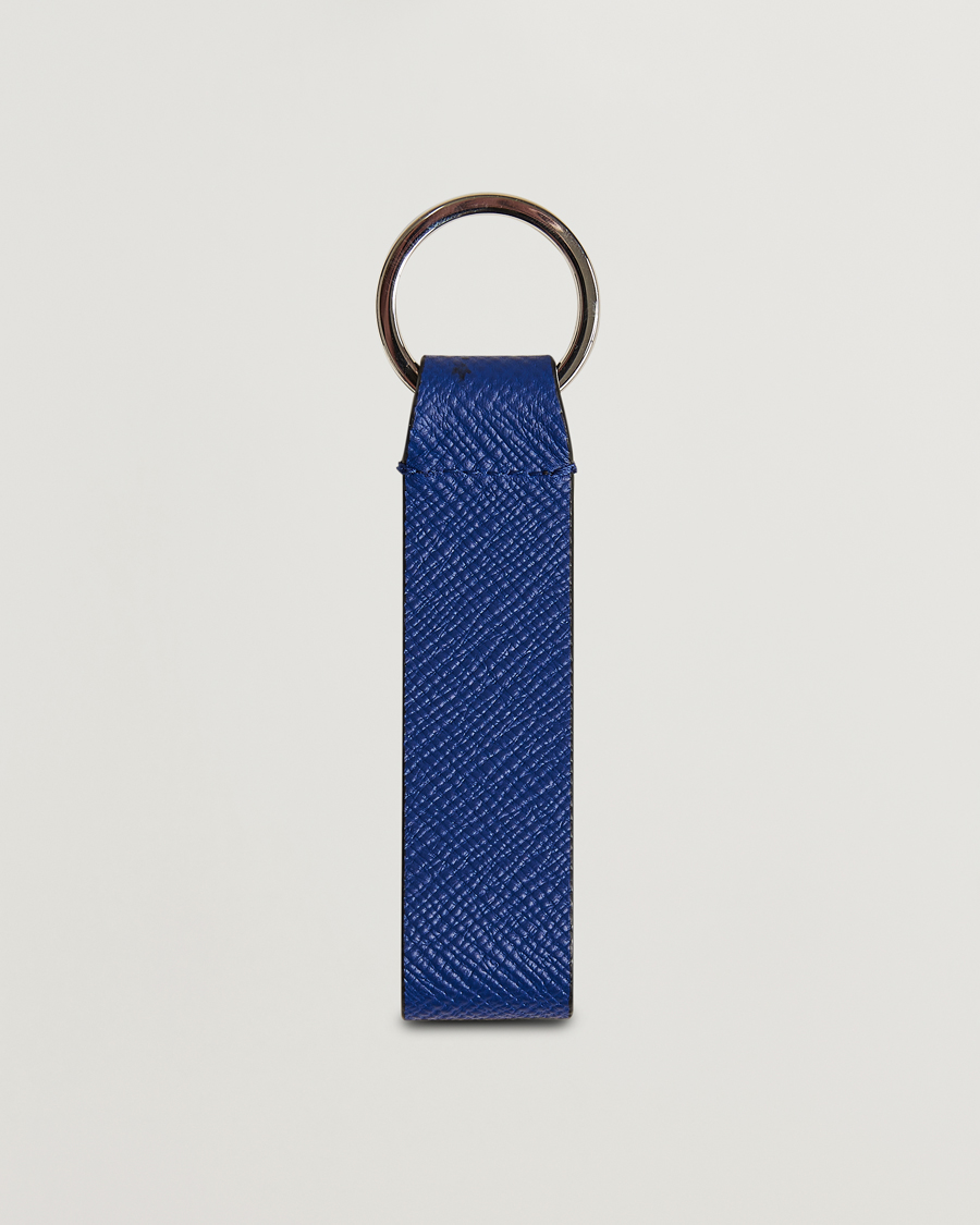 Herre | Best of British | Smythson | Panama Leather Keyring Indigo