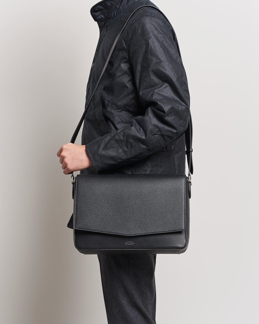 Herre | Dokumentmappe | Smythson | Ludlow Messenger Bag Black