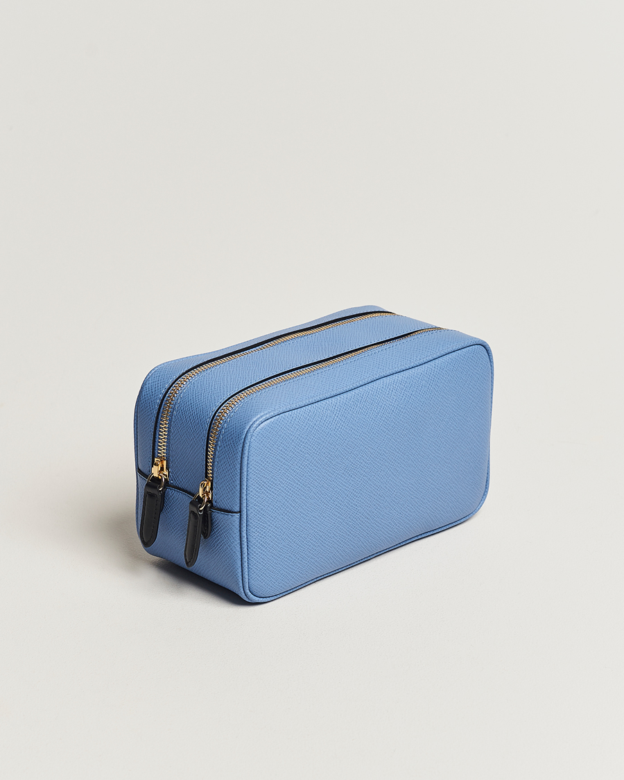 Herre | Toilettasker | Smythson | Panama Double Zip Washbag Nile Blue