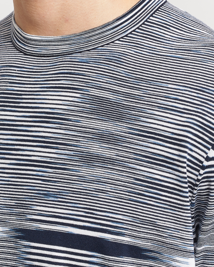 Herre | T-Shirts | Missoni | Space Dyed Knitted T-Shirt White/Navy