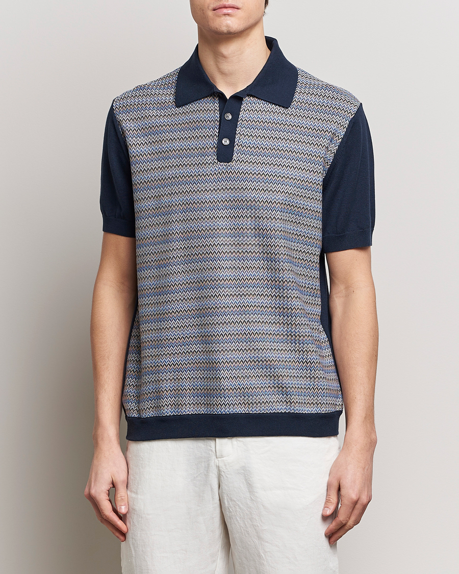 Herre | Tøj | Missoni | Cotton/Silk Resort Polo Navy