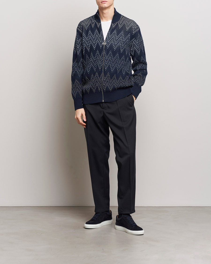 Herre | Trøjer | Missoni | Chevron Full Zip Cardigan Jacket Navy