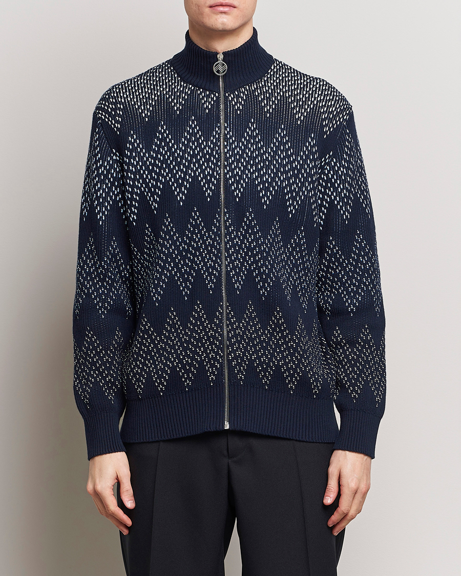 Herre | Trøjer | Missoni | Chevron Full Zip Cardigan Jacket Navy