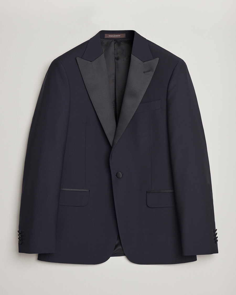 Herre | Blazere & jakker | Oscar Jacobson | Frampton Wool Tuxedo Blazer Navy