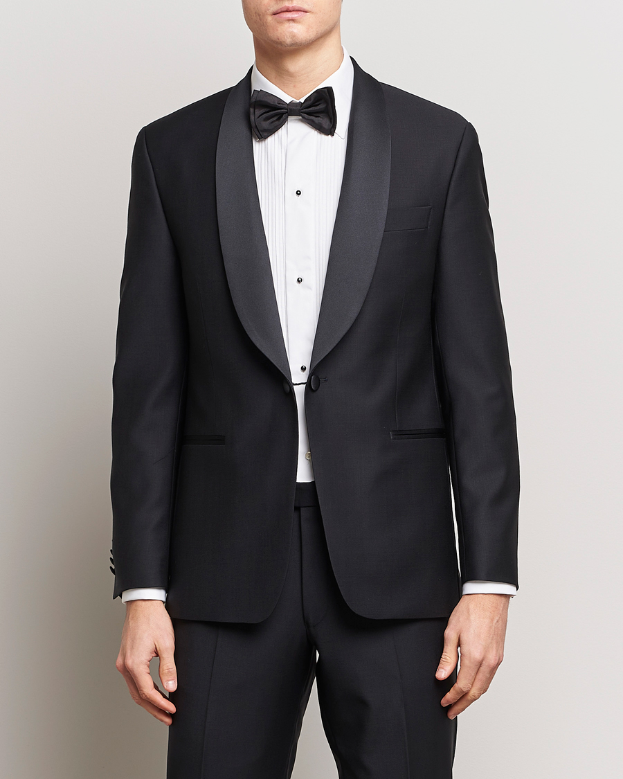 Herre | Blazere & jakker | Oscar Jacobson | Figaro Wool Tuxedo Blazer Black