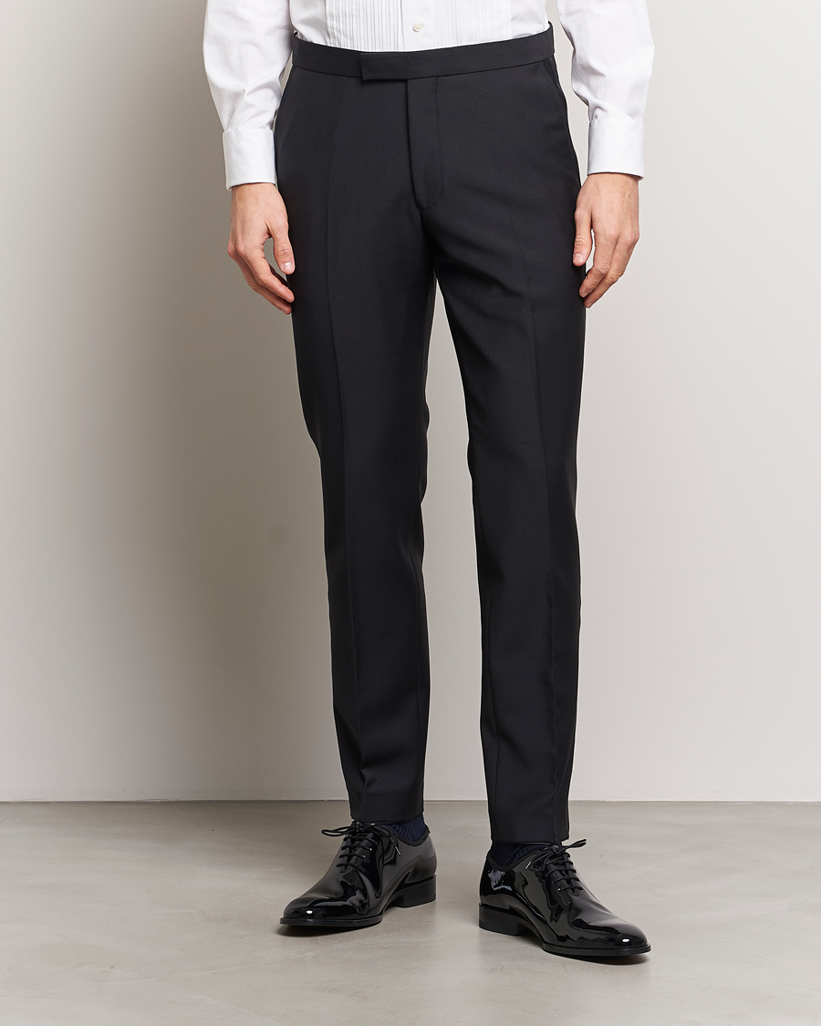 Herre | Afdelinger | Oscar Jacobson | Denz Wool Tuxedo Trousers Black