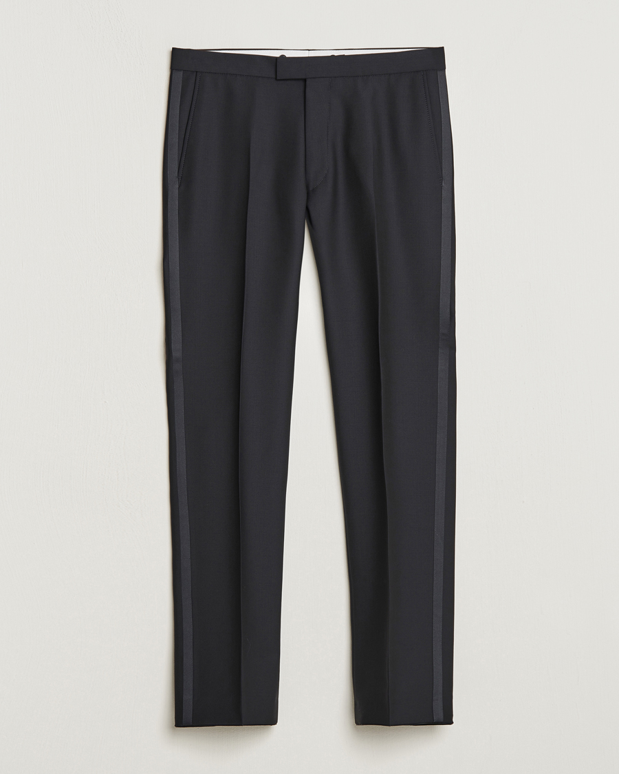 Herre |  | Oscar Jacobson | Denz Straight Wool Tuxedo Trousers Black