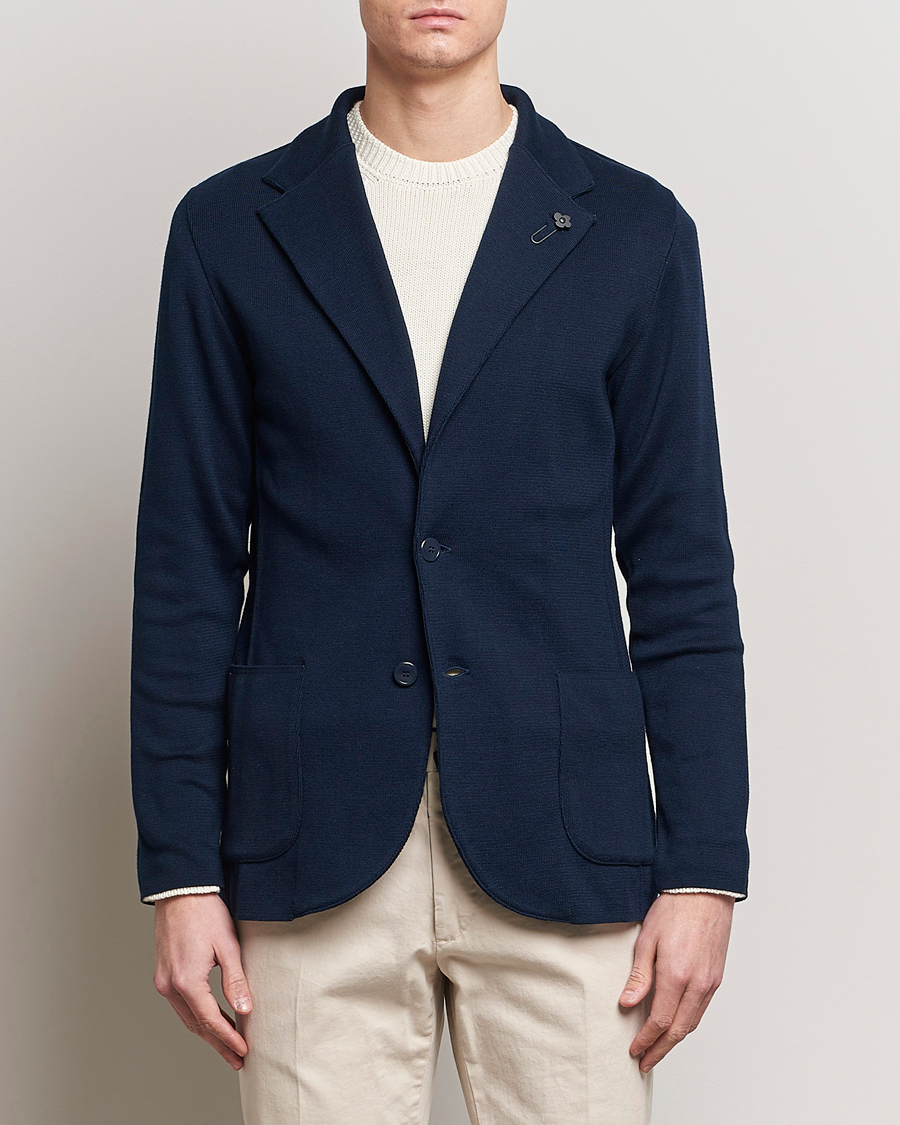 Herre | Blazere & jakker | Lardini | Knitted Cotton Blazer Navy