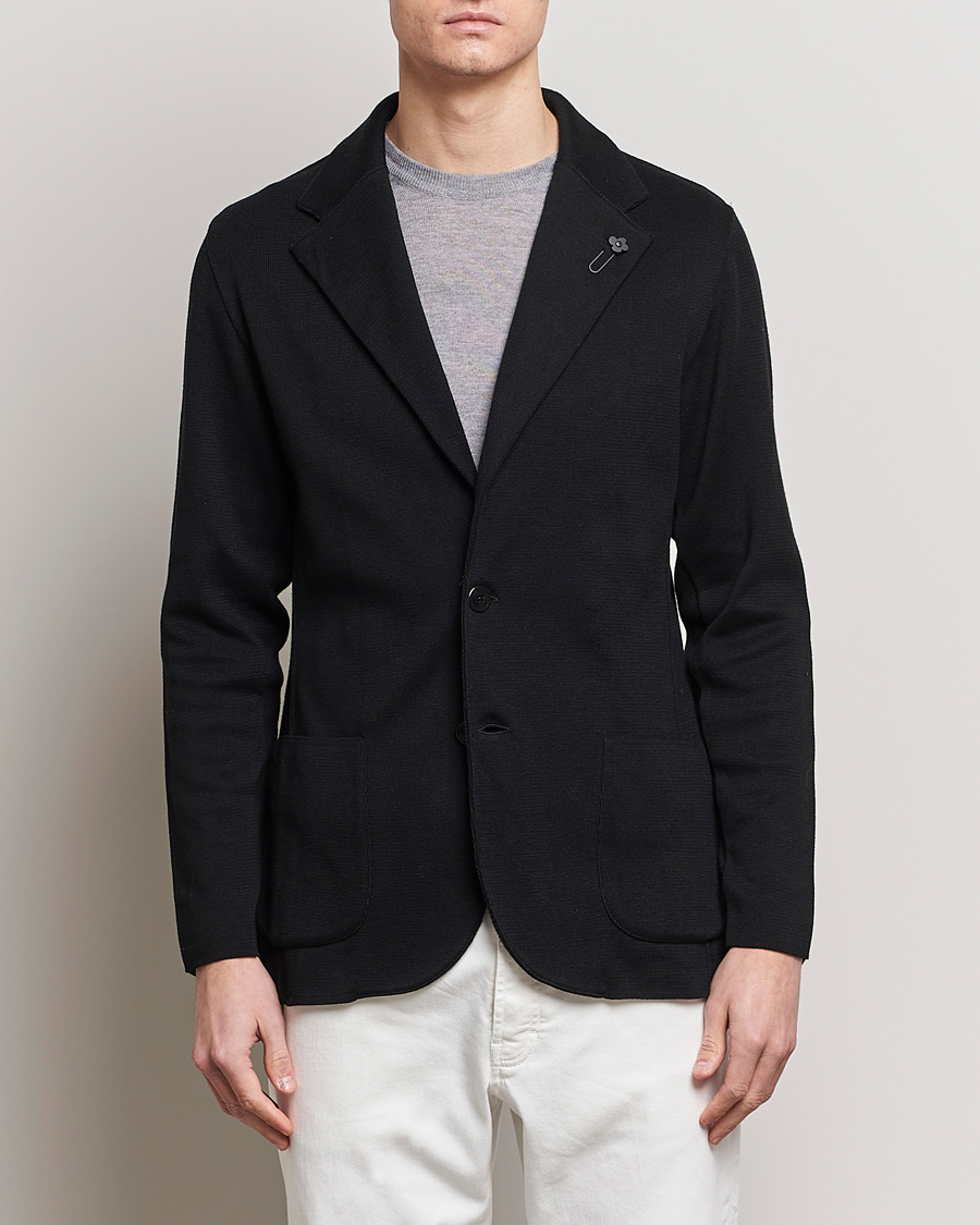 Herr |  | Lardini | Knitted Cotton Blazer Black