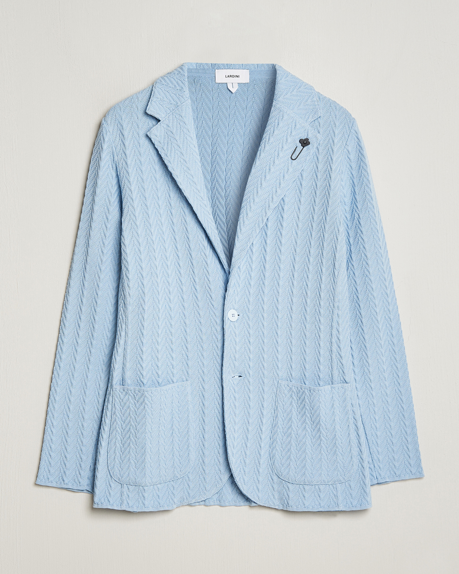 Herre | Blazere & jakker | Lardini | Knitted Structure Cotton Blazer Light Blue