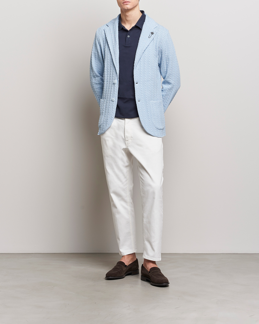 Herre | Blazere & jakker | Lardini | Knitted Structure Cotton Blazer Light Blue
