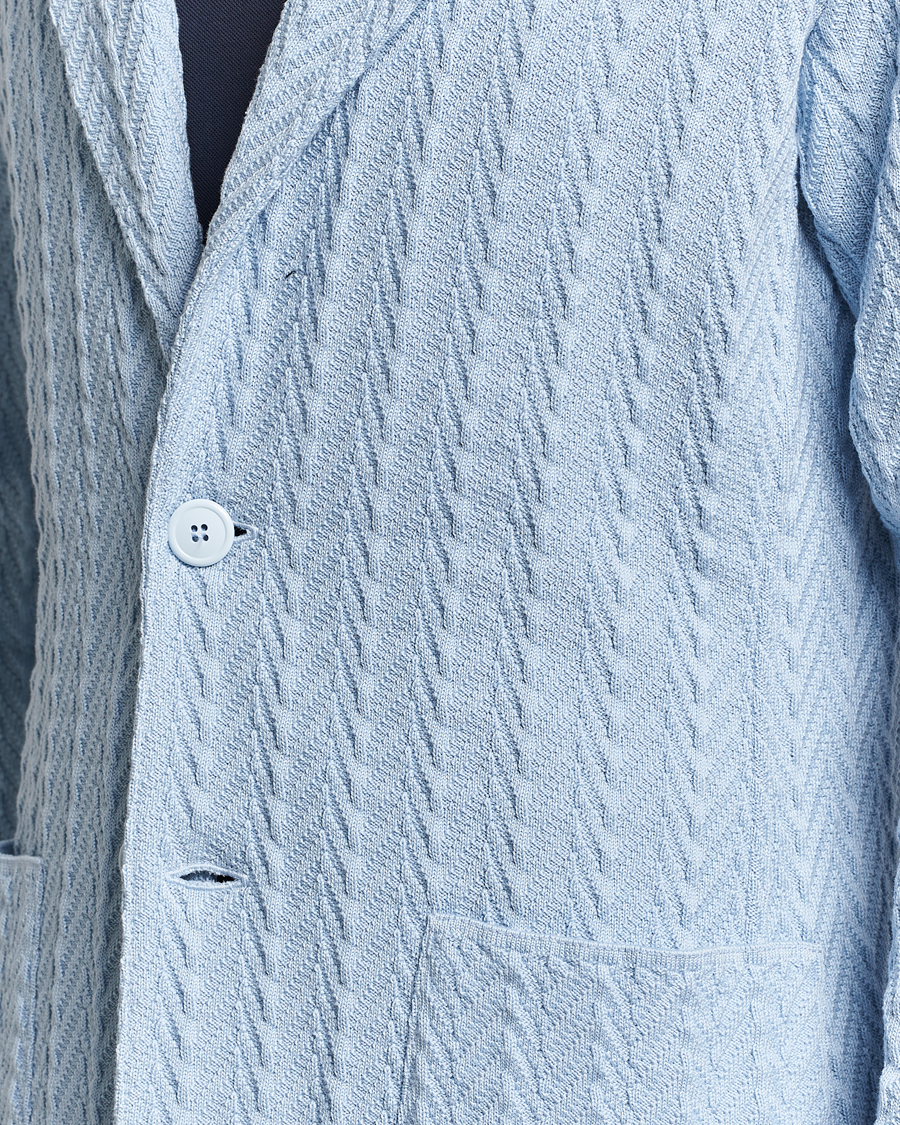 Herre | Blazere & jakker | Lardini | Knitted Structure Cotton Blazer Light Blue