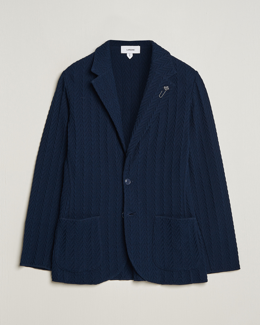 Herre | Blazere & jakker | Lardini | Knitted Structure Cotton Blazer Navy