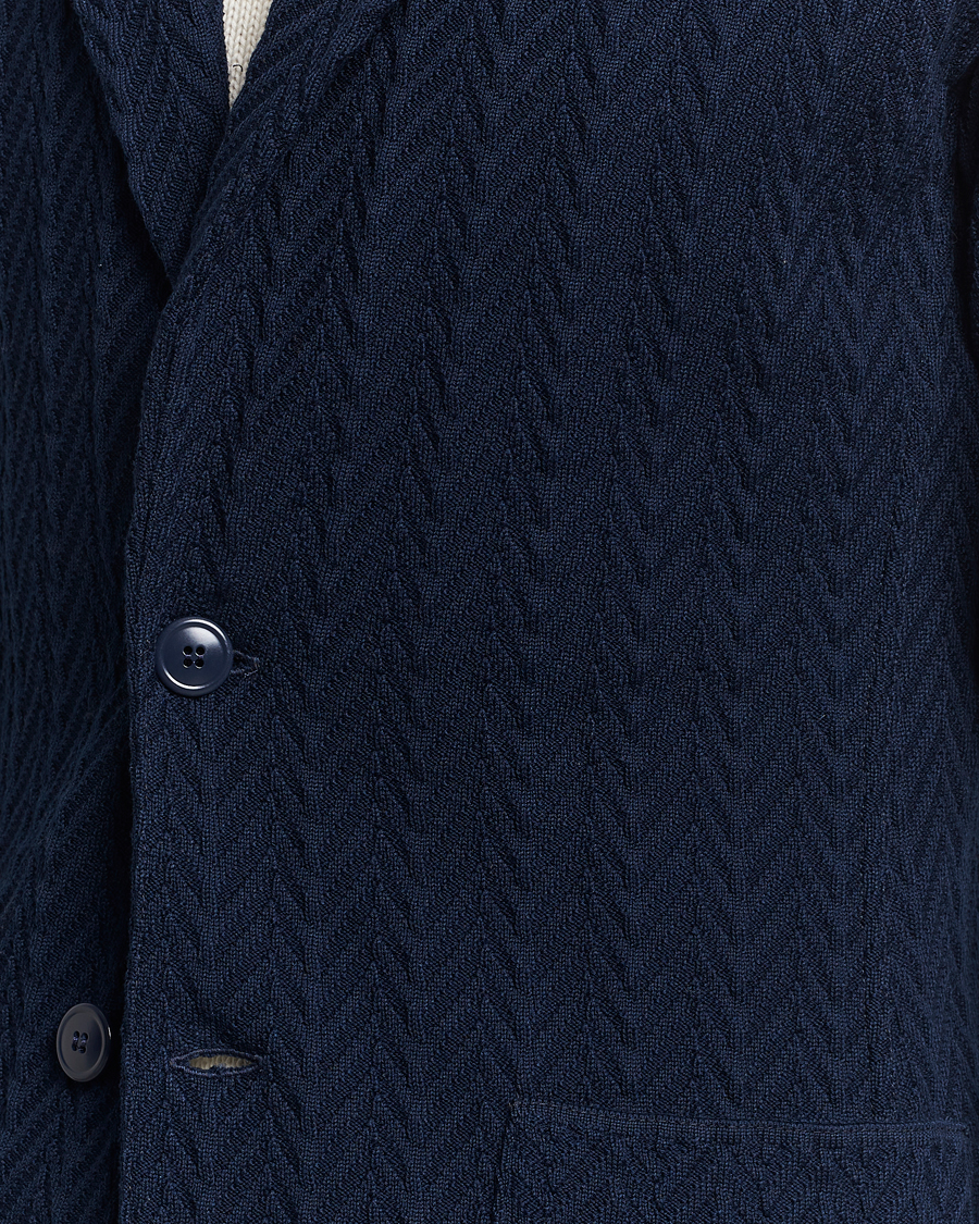 Herre | Blazere & jakker | Lardini | Knitted Structure Cotton Blazer Navy