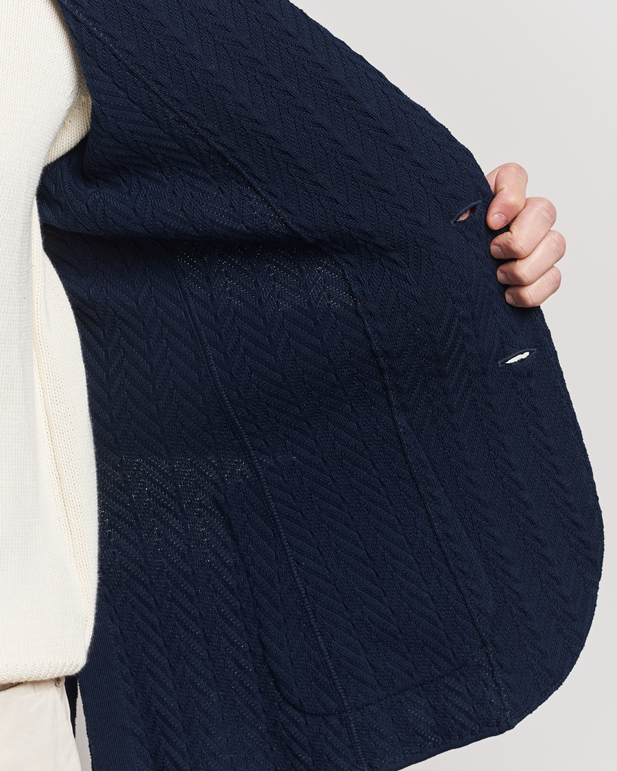 Herre | Blazere & jakker | Lardini | Knitted Structure Cotton Blazer Navy