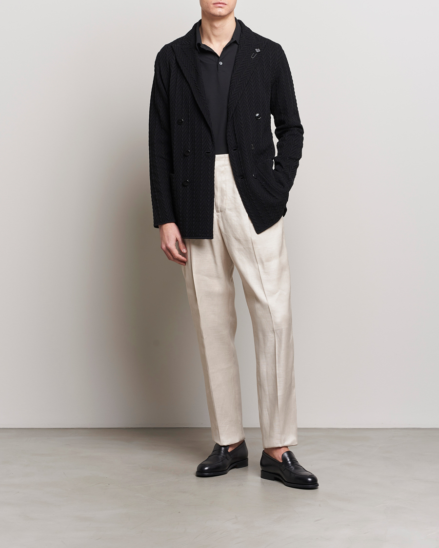 Herre | Blazere & jakker | Lardini | Double Breasted Structured Knitted Blazer Black